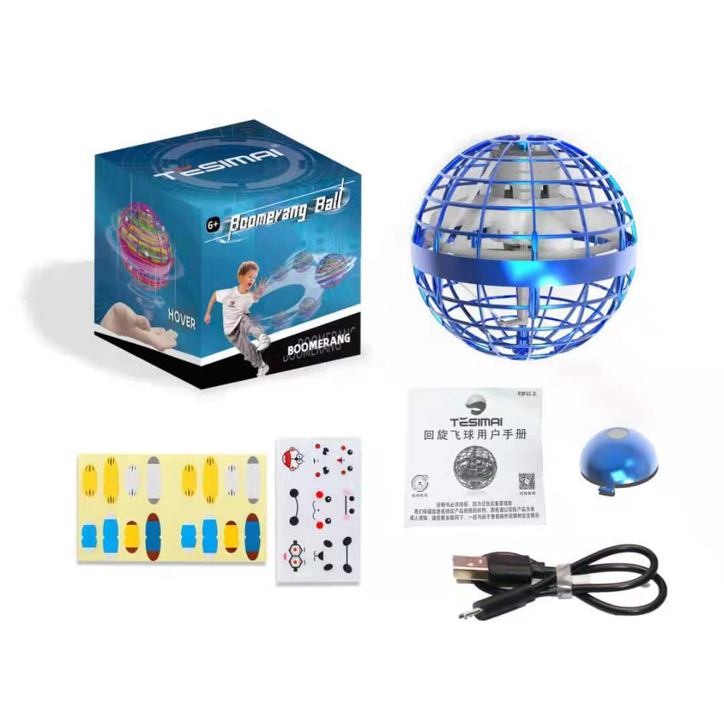Galaxy Ball Toy 2025 AI Flying Orb Ball Motorized Flying Spinner Drones for Kids LED Light Up Glow Fidget Toys for Boys Boomerang for Kids Indoor Outdoor Fun