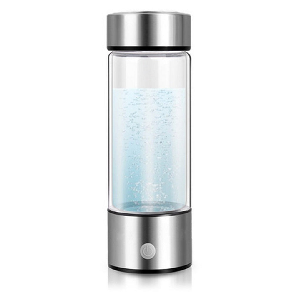 Aqua Vital Hydrogen Water Bottle 2025 Generator 16 oz/470 ml SPE-PEM Ionized H₂ Hydration Bottle USB-C Rechargeable Glass Flask with Auto Shut-Off Portable Sports & Travel Hydrogenated Water Machine