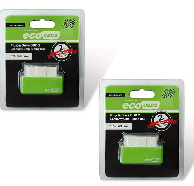 Fuel Save Pro
2 PCS Automobile Power Upgrade Fuel Saving, OBD2 ECOOBD2 Automotive Plug and Driver Single Plate, Automotive Energy Saver Accessories, Universal for Most Cars (Green)
